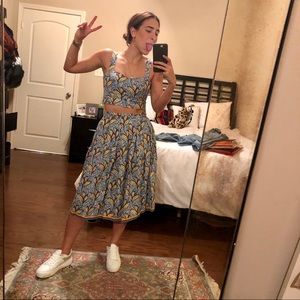 Crop top and midi skirt set